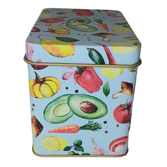 Vegetable Farmhouse Recipe Box Metal Recipe Cards Dividers Holder - Picture 5 of 8